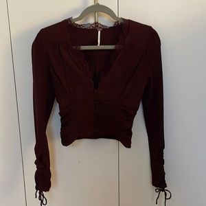 Beautiful maroon Free People blouse